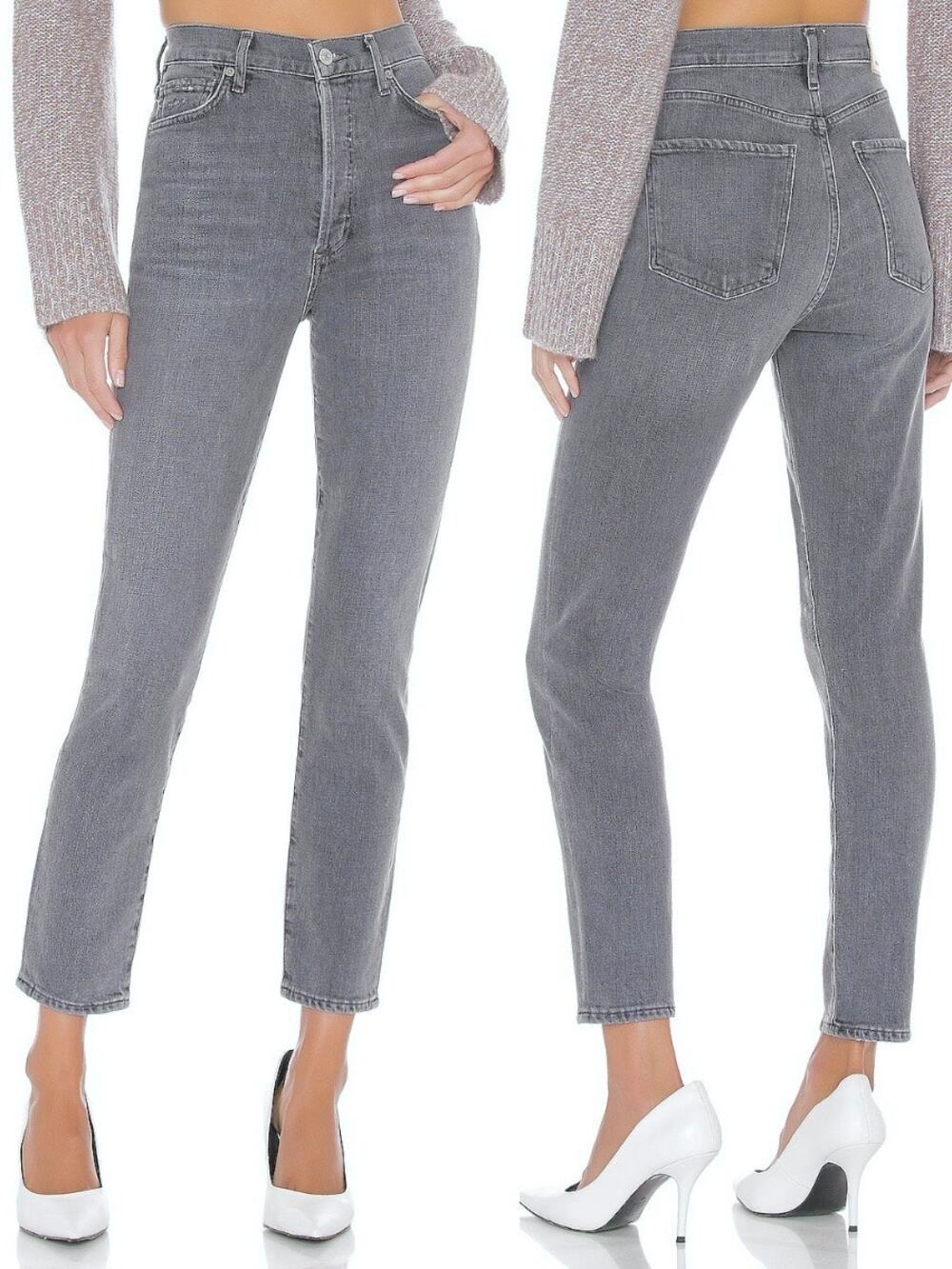 CITIZENS OF HUMANITY Olivia Ankle High Rise Slim Size 24 Silvermist